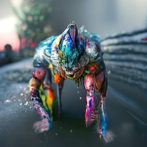 Colorful Predator in Watercolor Style