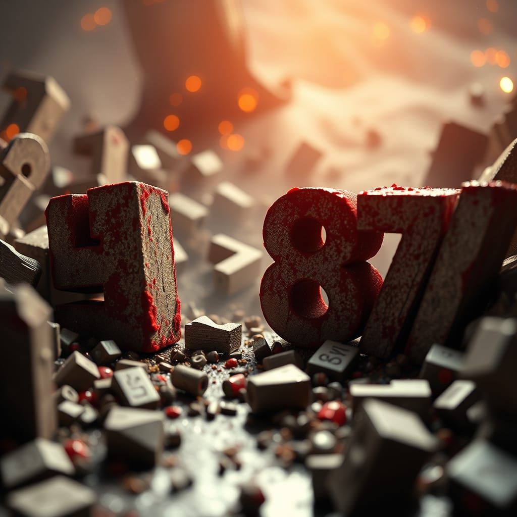 Epic Battle Between Typewritten Letters and Numbers in Hyper...