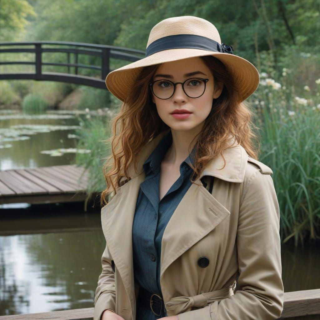 A Sleuth in Trench Coat Examines a Dubious Art Piece