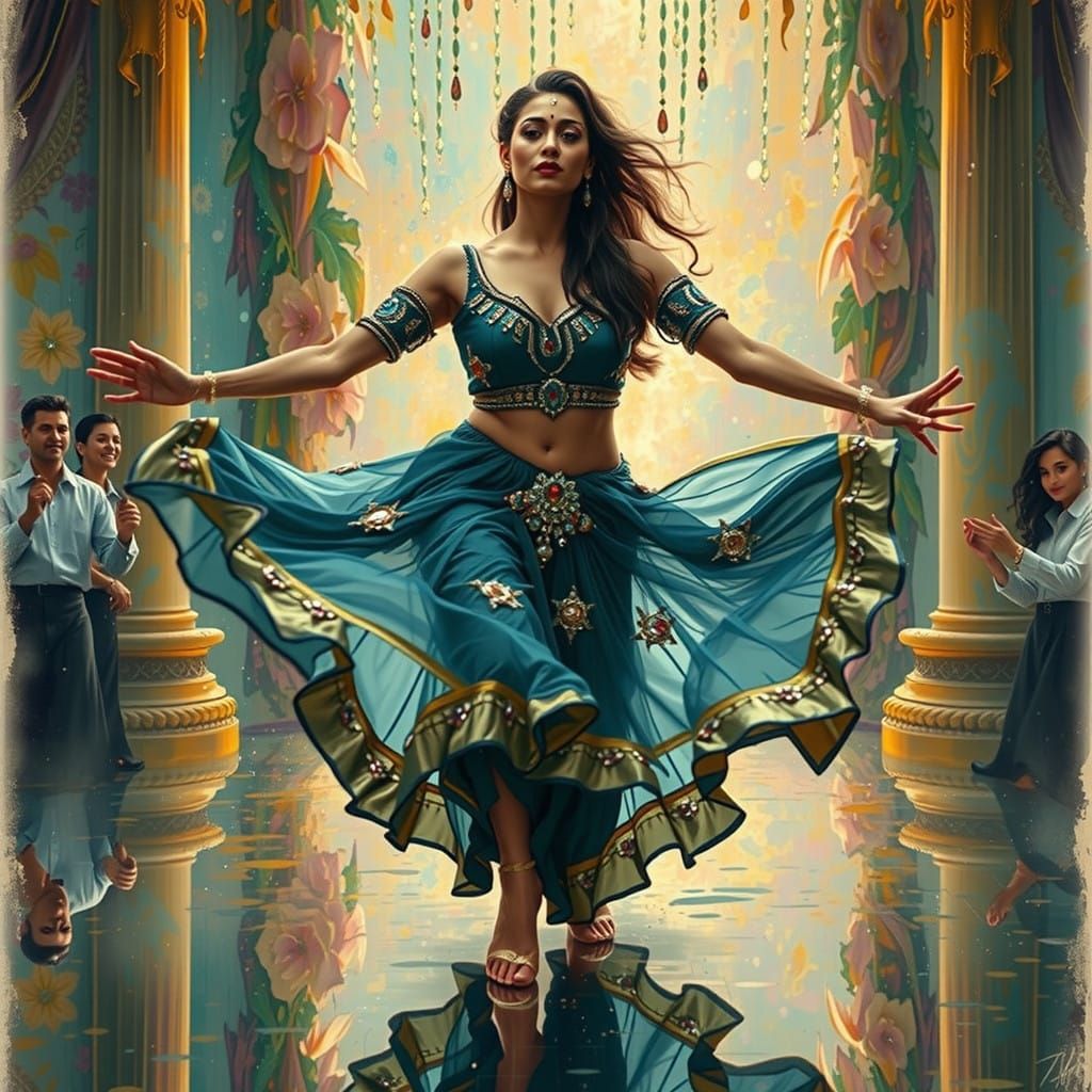 Beautiful Indian dancer in Lehenga