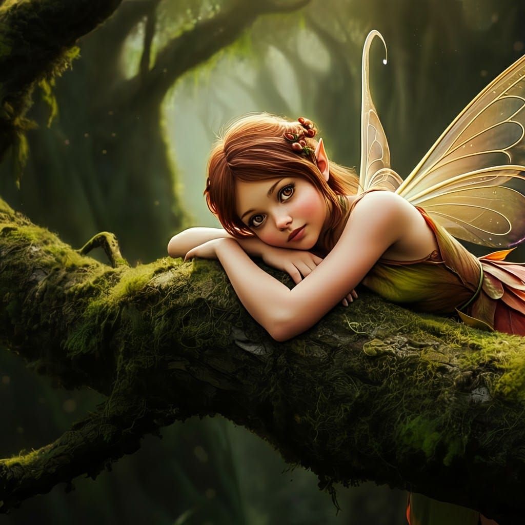 Strawberry Blonde Fairy Casting Spells, Fantasy Art