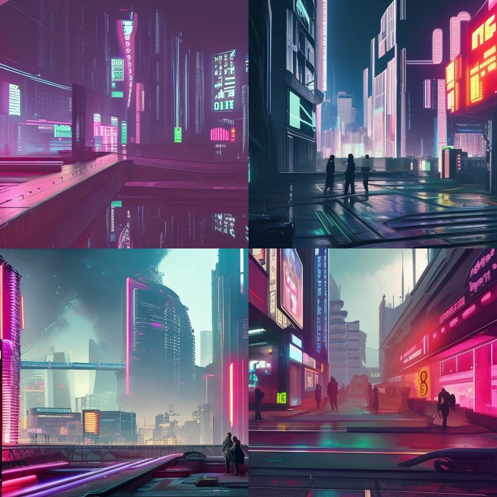 Cyberpunk London Street in 2180: Neon Metropolis