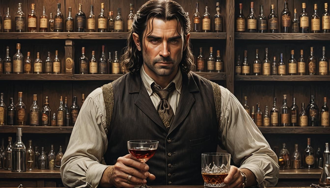 Lord of the Rings Bartender: Hyperrealistic Masterpiece