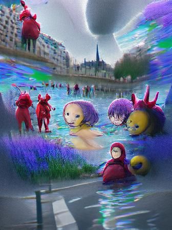 Teletubbies in Paris: Drowning, Anime Concept Art