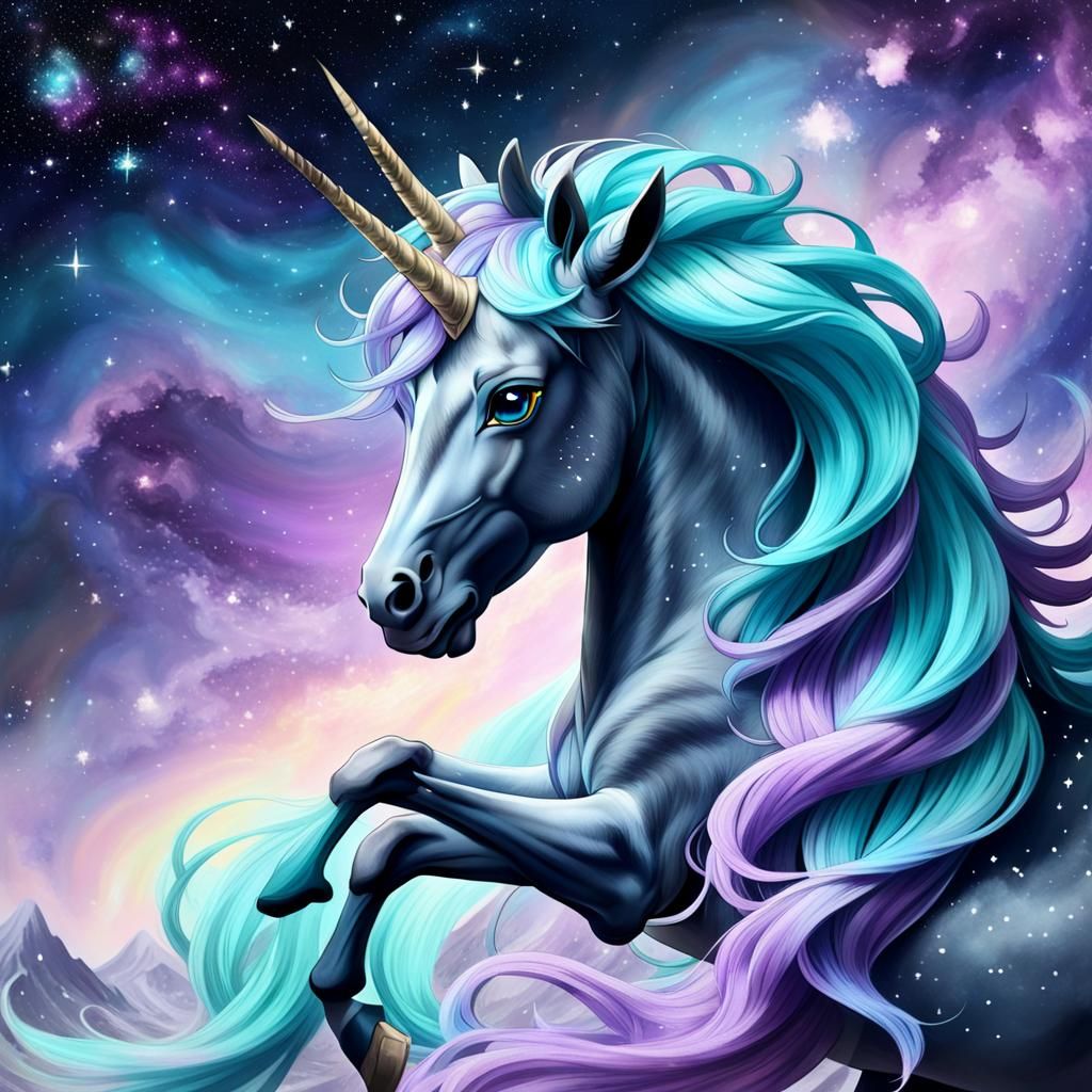 Dark pastel Unicorn of the galaxy