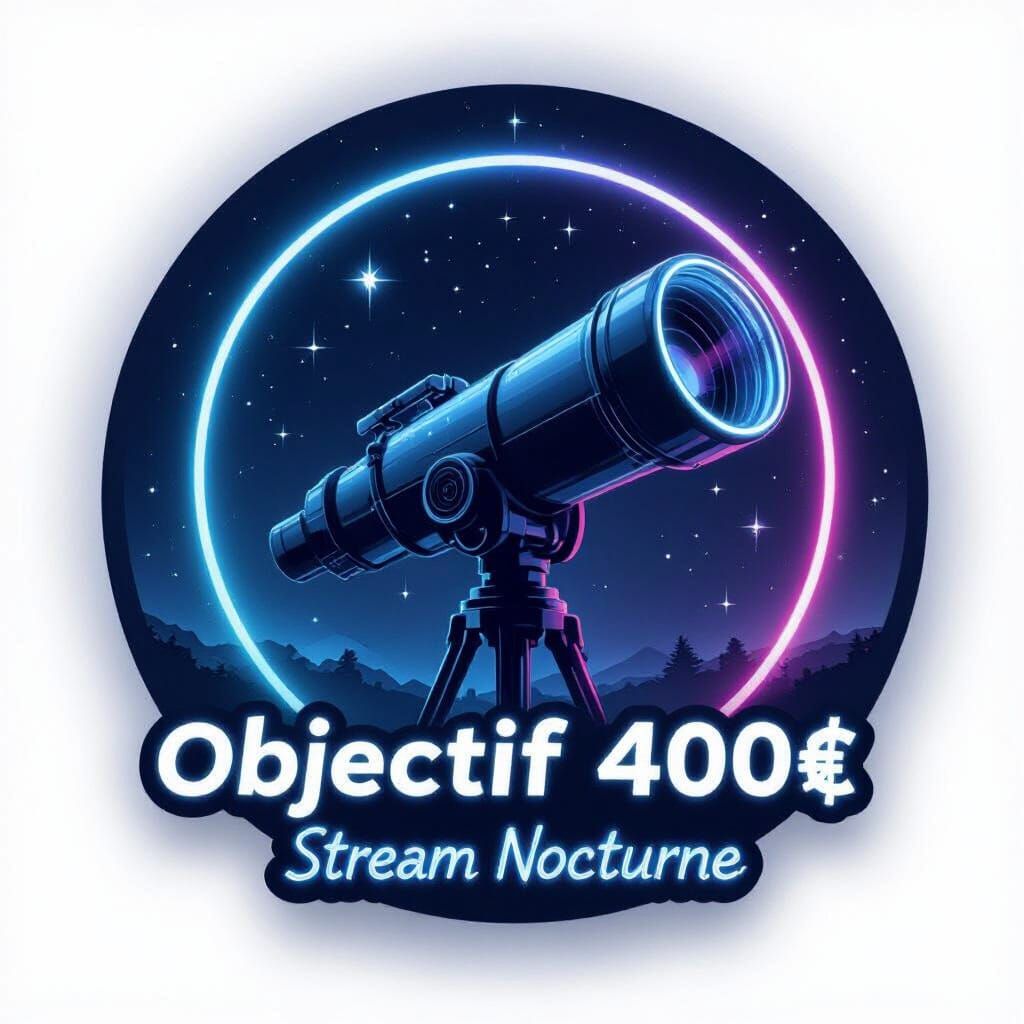 Futuristic Telescope with Neon Halo