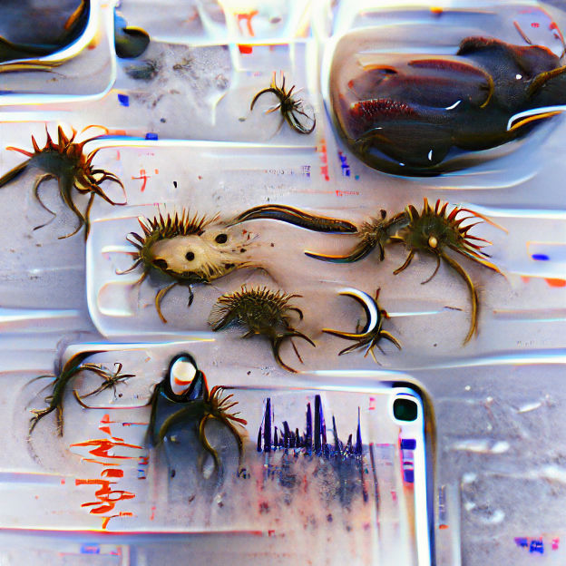 Surreal Monsters Emerge from Abstract Landscape