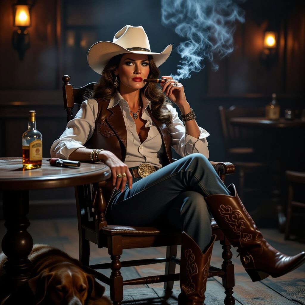 Teri Hatcher as Western Saloon Cowgirl