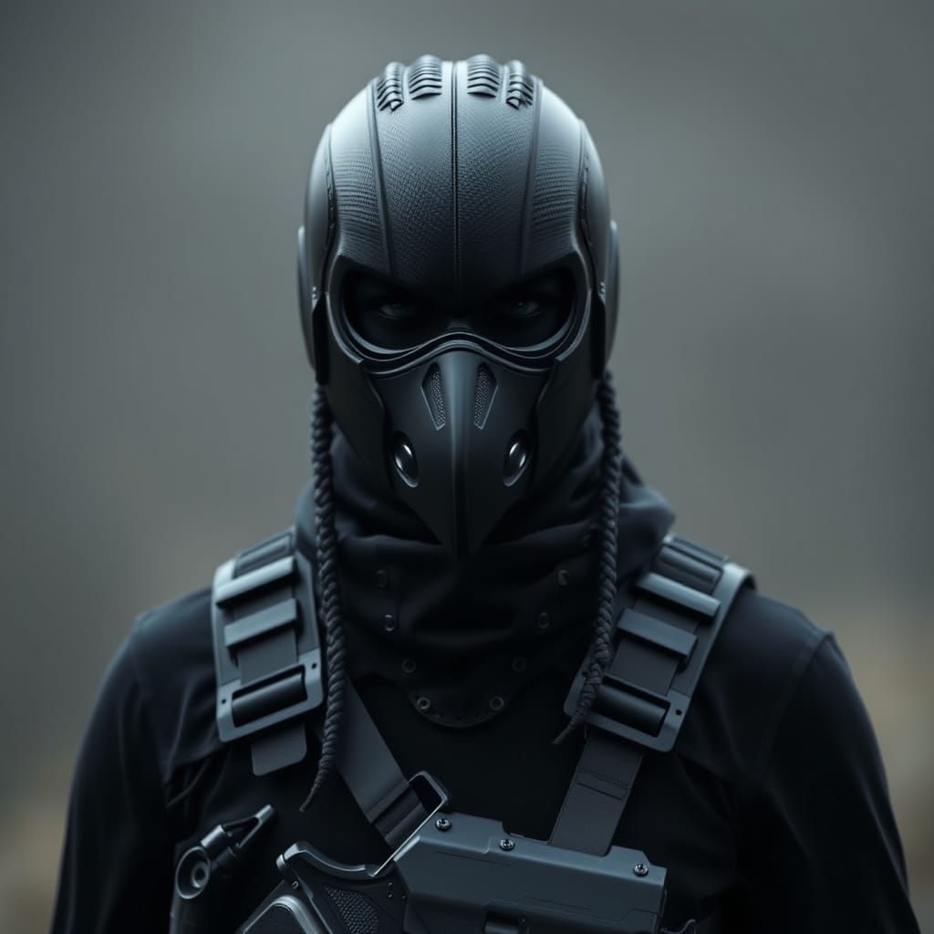 Mysterious Raven Noir in Biomechanical Style