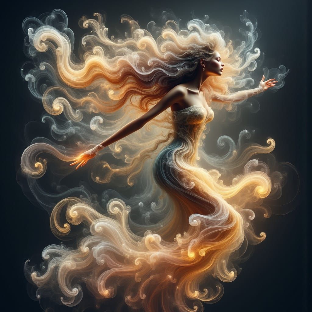 Starlight Woman in Ethereal Fantasy World