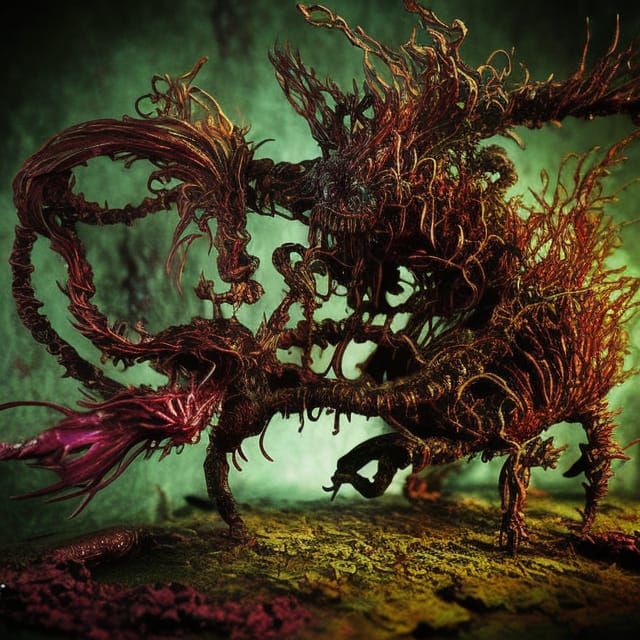 Surreal Nightmare Diorama in Photorealistic Style