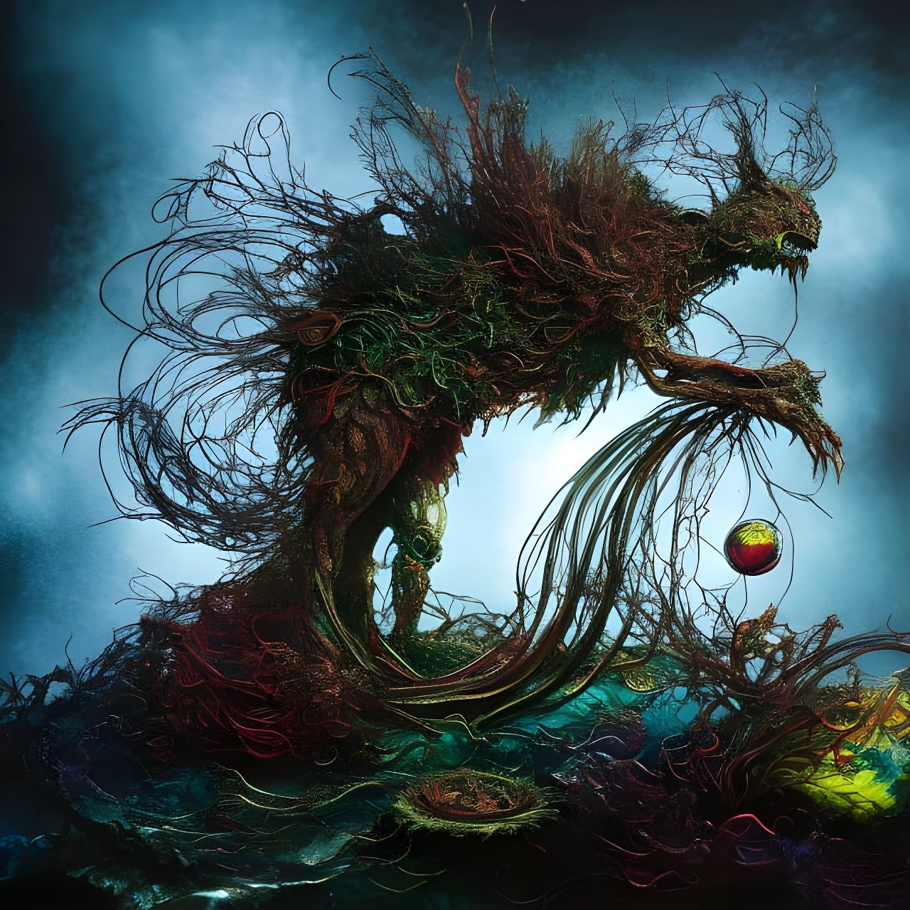 Surreal Nightmare Diorama in Photorealistic Style