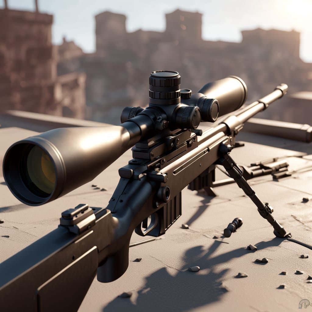 Marine Sniper Aims in Epic 3D Cinematic Style