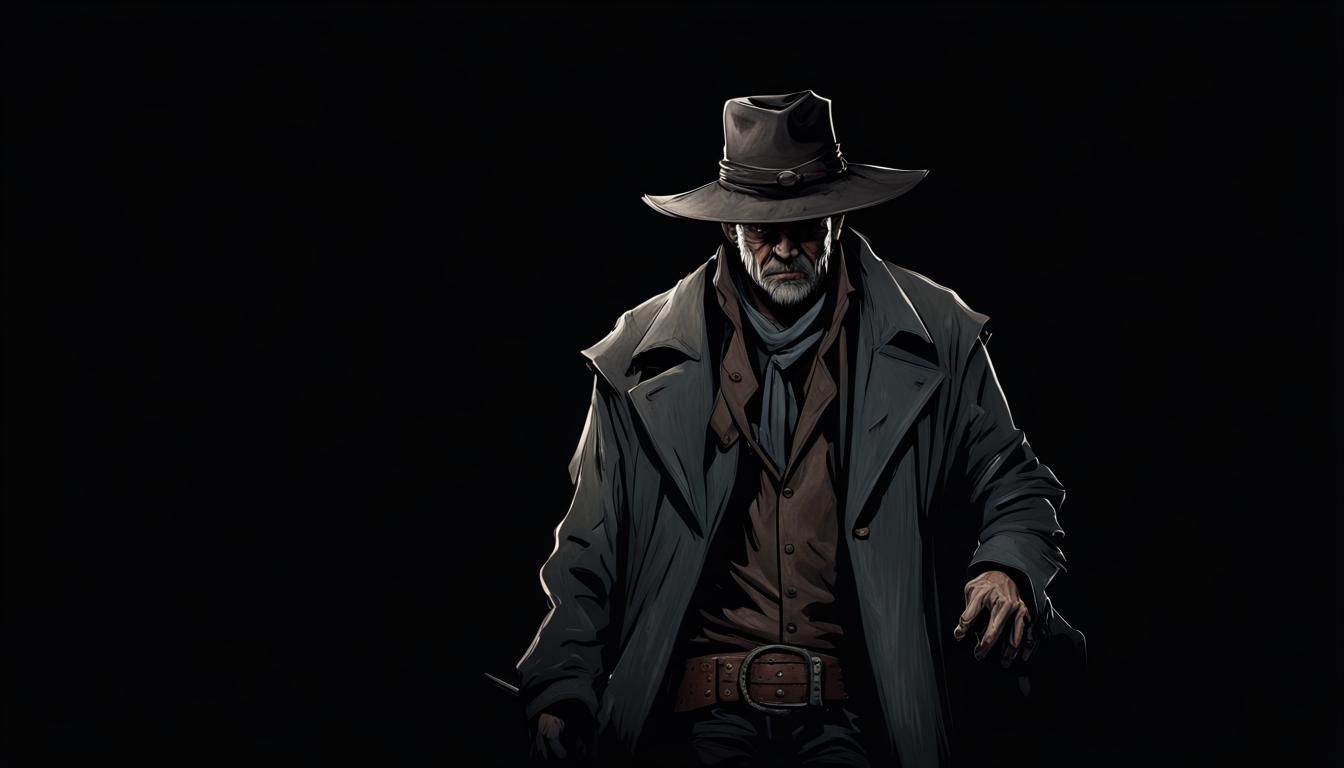 Grim Gunslinger in Wild West Horror Concept Art