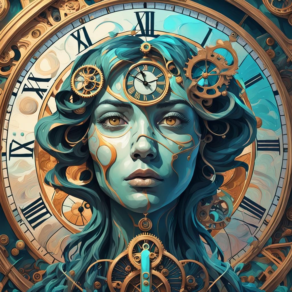 Abstract Time Illustrations in Digital Art Style