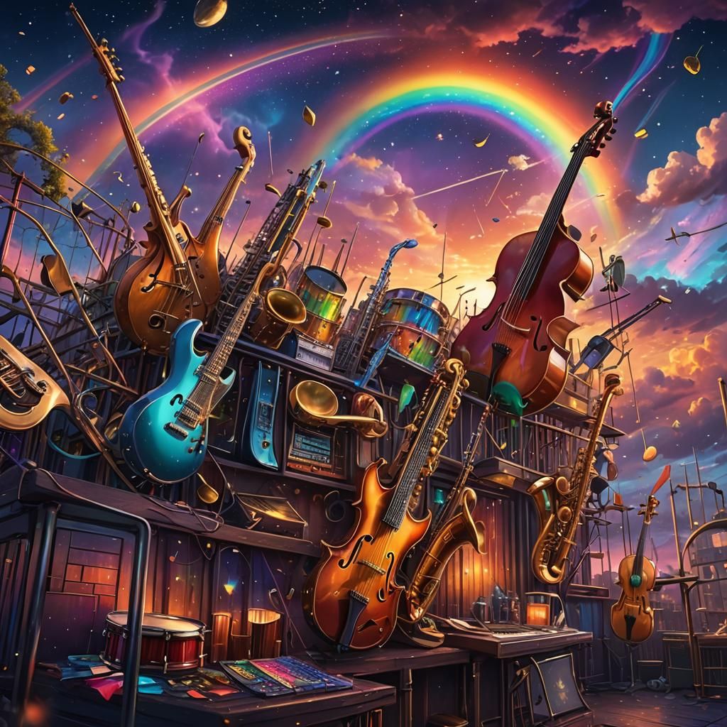 Rainbow Music Lights Up the Evening Sky