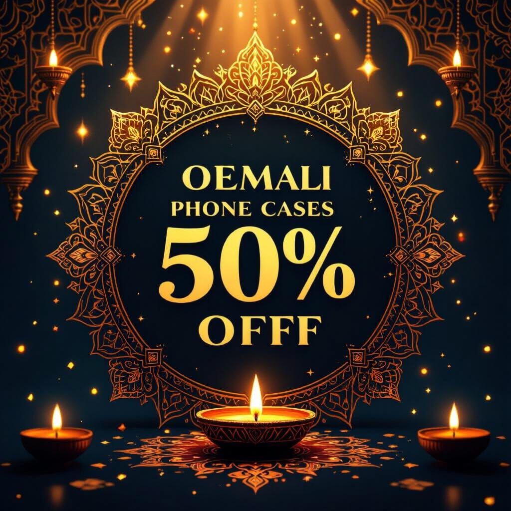 Diwali Sale Poster: 50% Off OEM Phone Cases