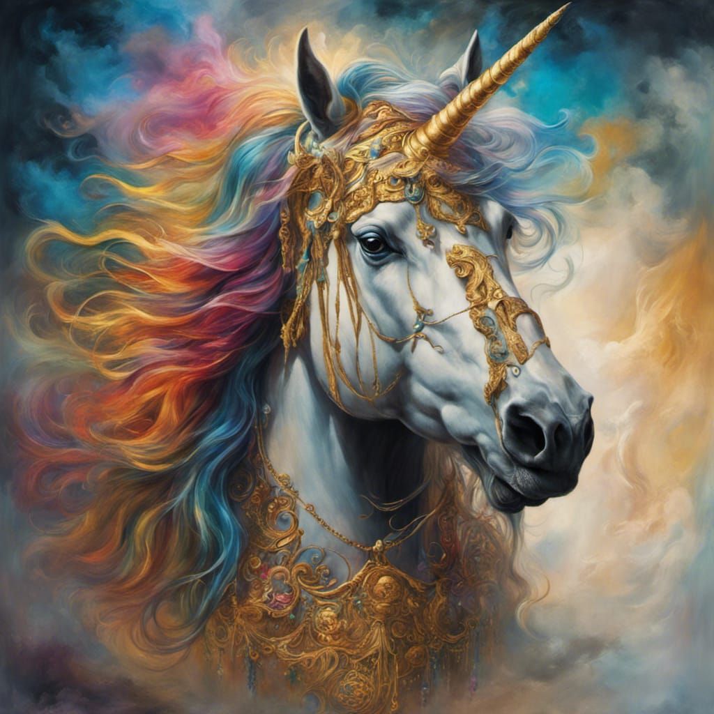Surreal Unicorn Knight in Technicolor