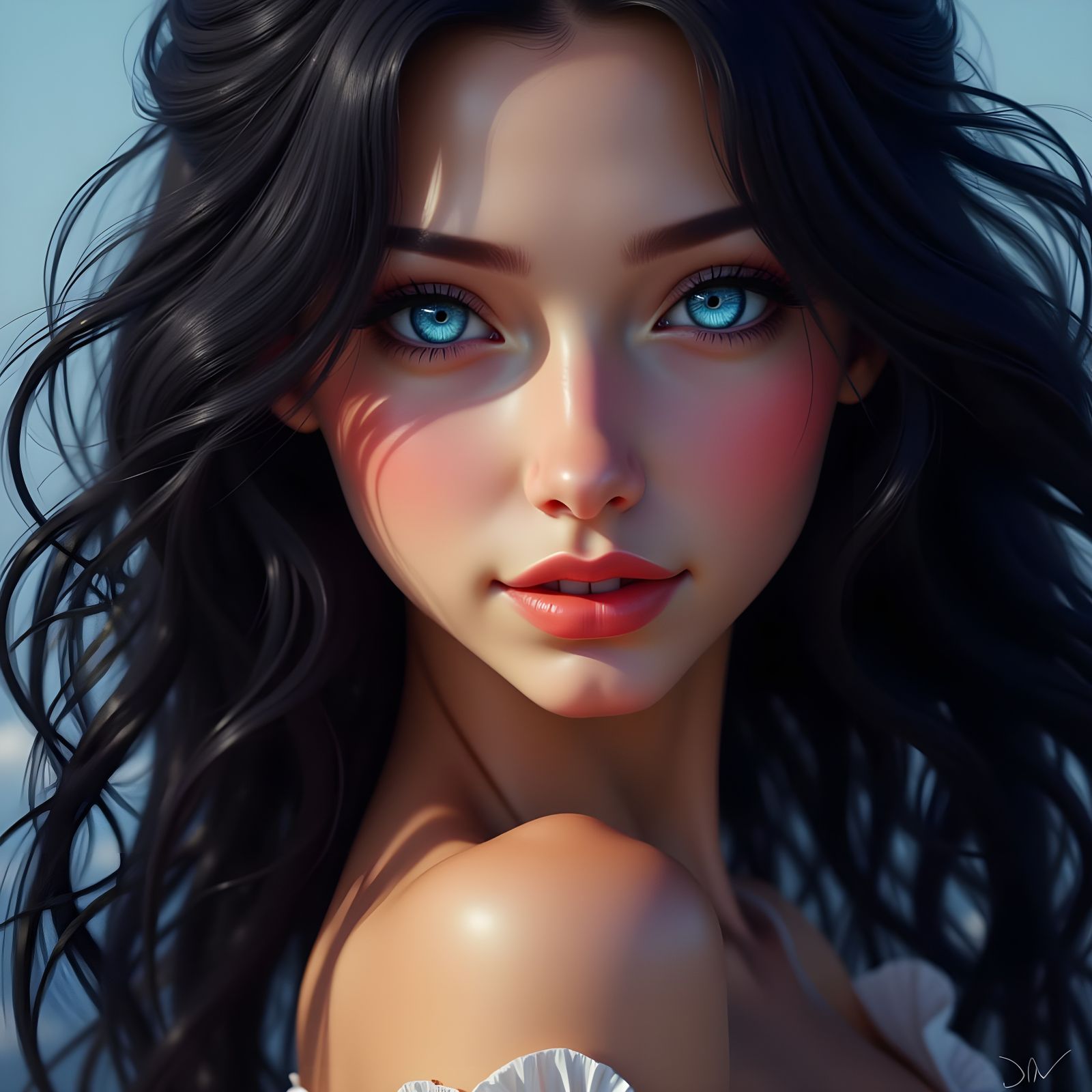 Norse Moon Goddess Portrait in Ethereal Fantasy Style