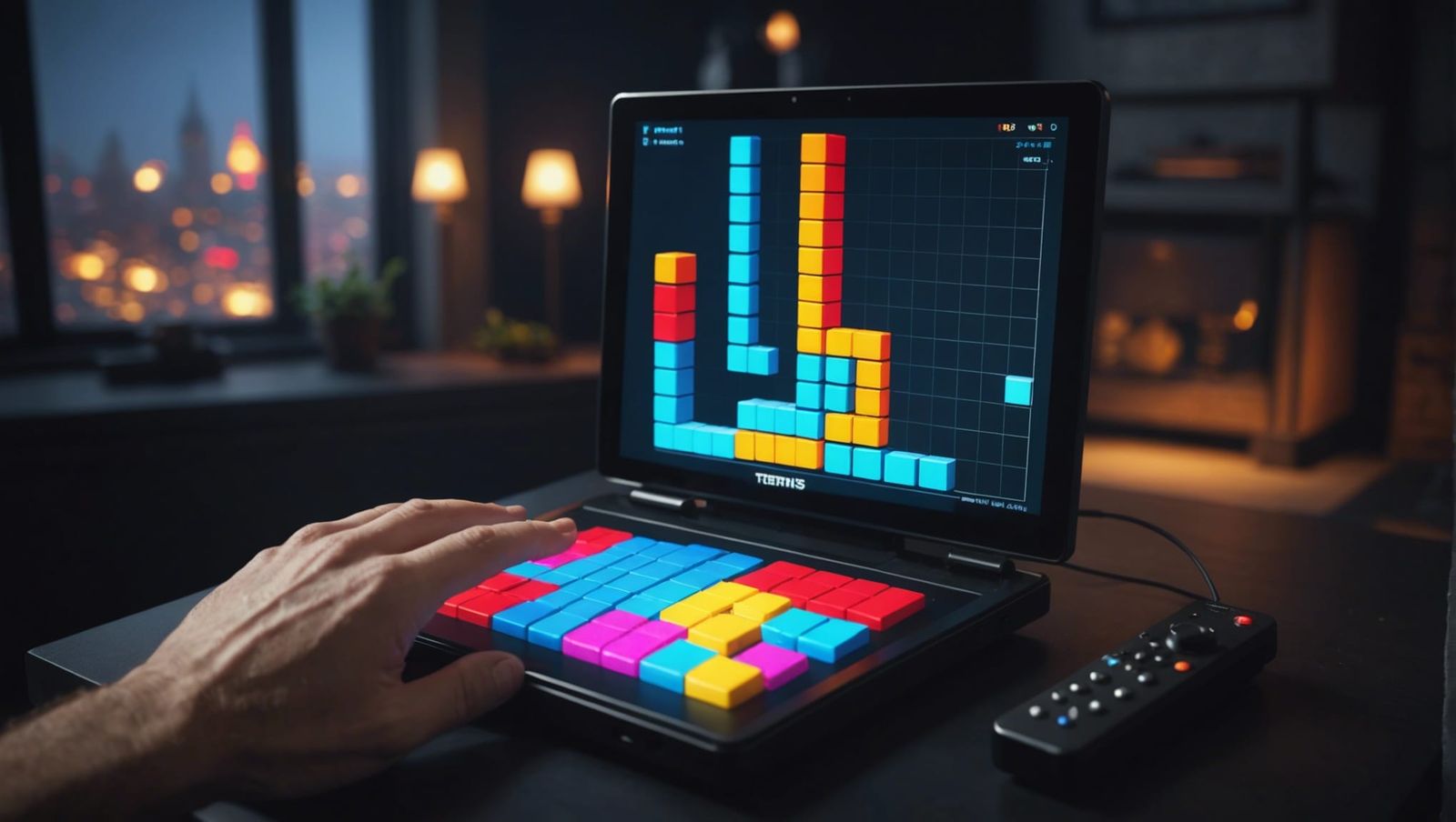 Intricate 3D Render of Person Playing Tetris