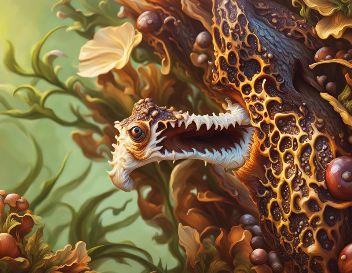 Hyperrealistic Mushrooms in Splash Art Style