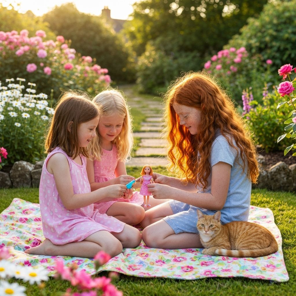 Those were our perfect summer afternoons, playing with the dolls in the garden, Ginny always by my side