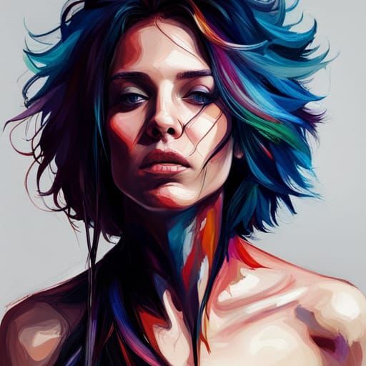 Fantasy Album Cover Art in Watercolor Style