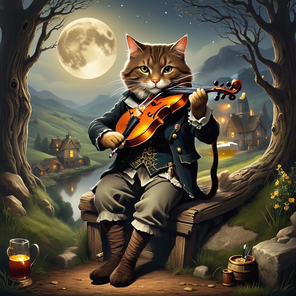 Cat With A Fiddle