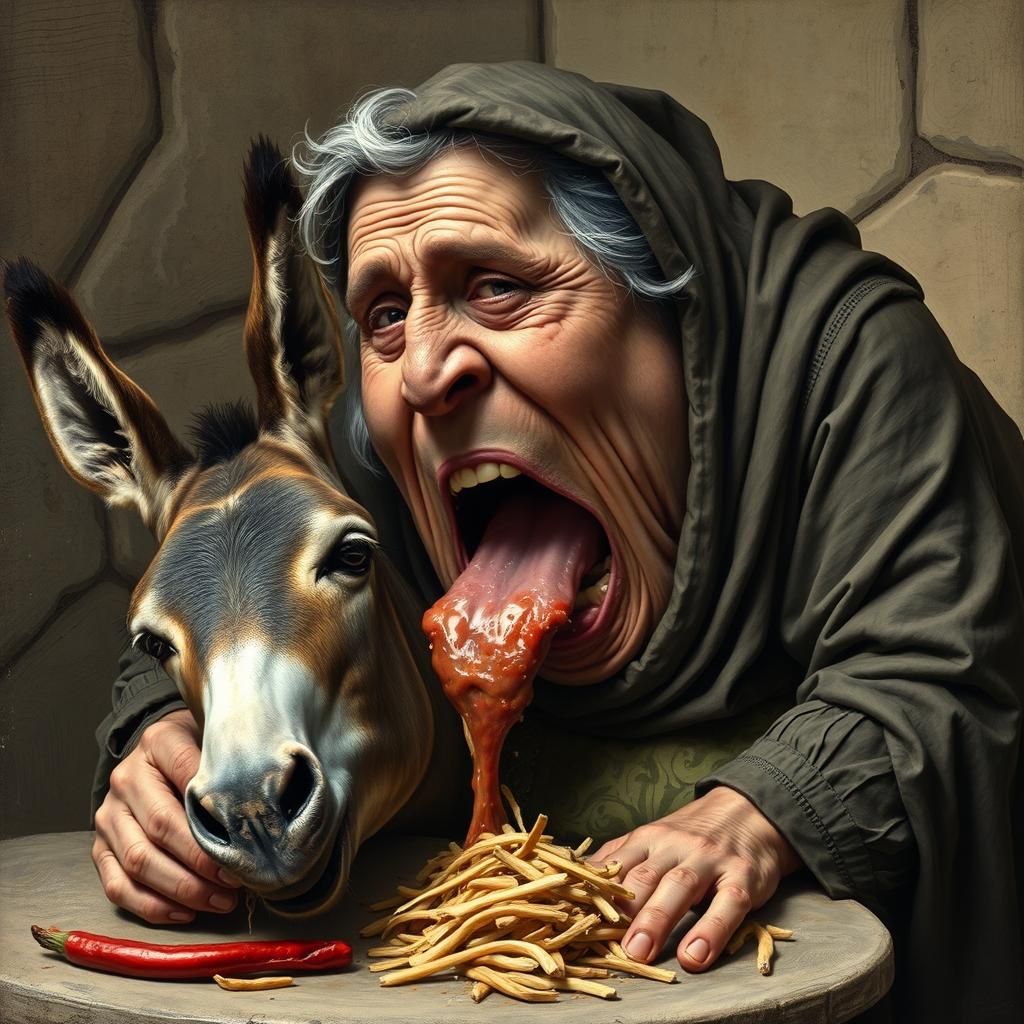 I know an old lady who swallowed a Donkey. it made her a bit...