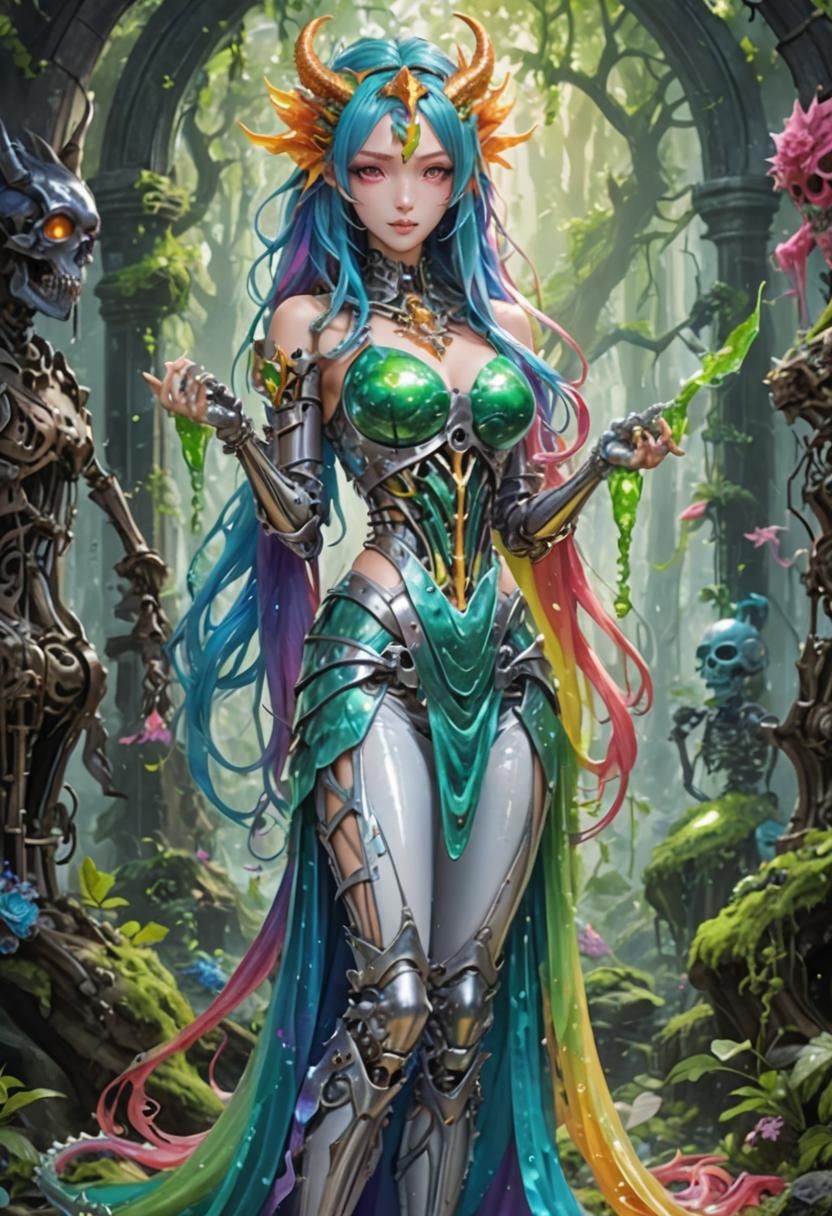 Spectacular Dragon Girl Chimera with Slime Body