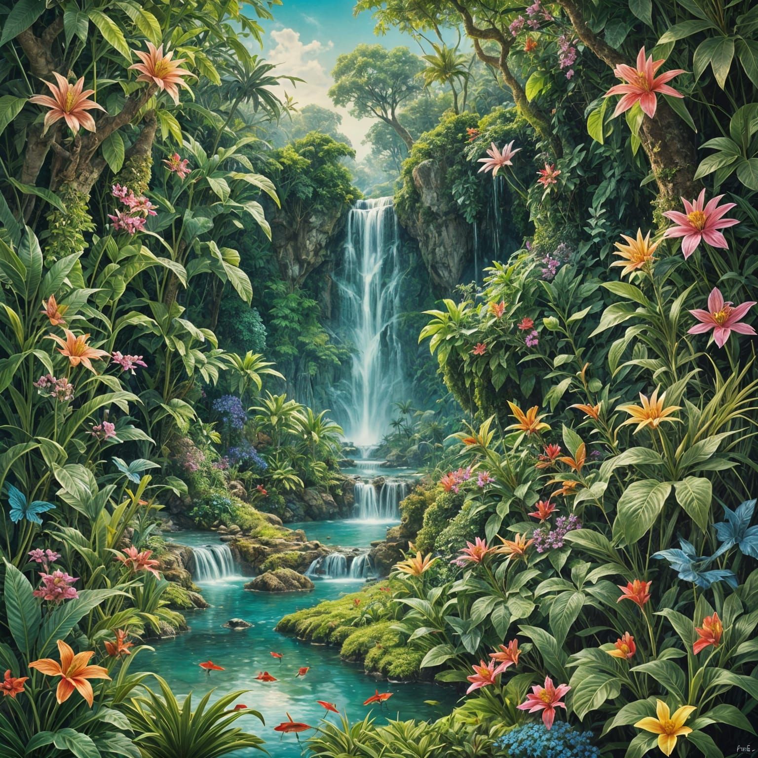 Lush Paradise: A Detailed Matte Painting
