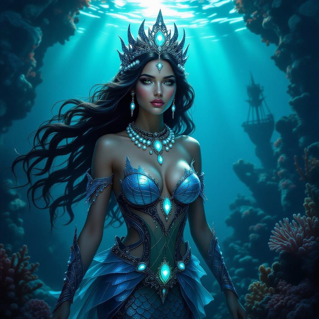 Regal Mermaid Queen Rules Sunken City