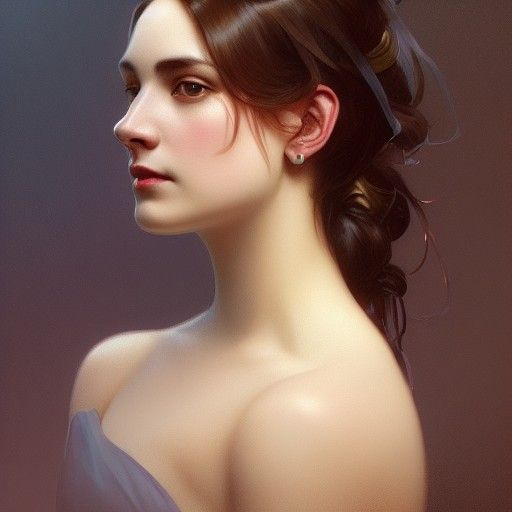 Hyperdetailed Victorian Portrait in Art Nouveau Style