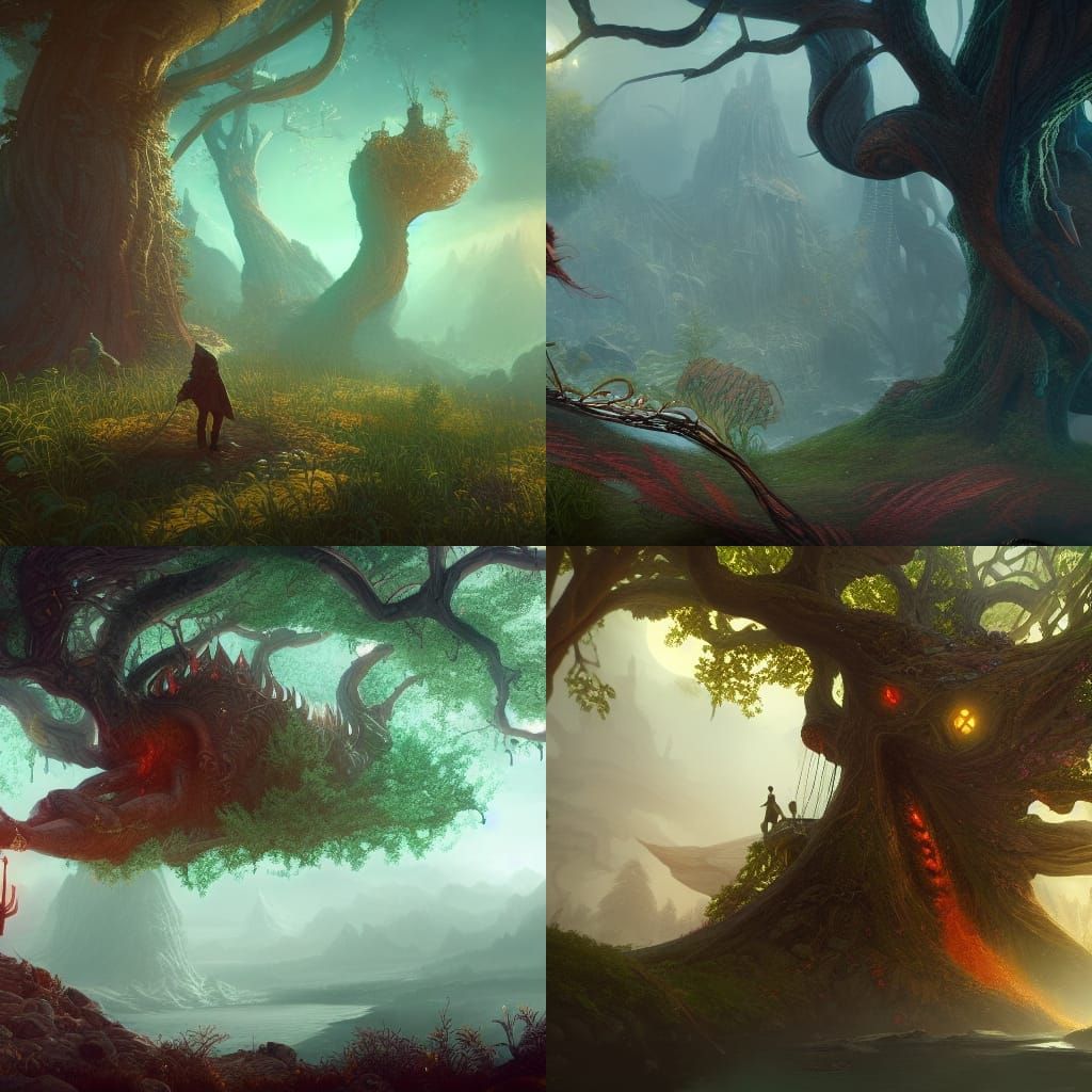 Mimir Stuck in Tree: Detailed Matte Painting