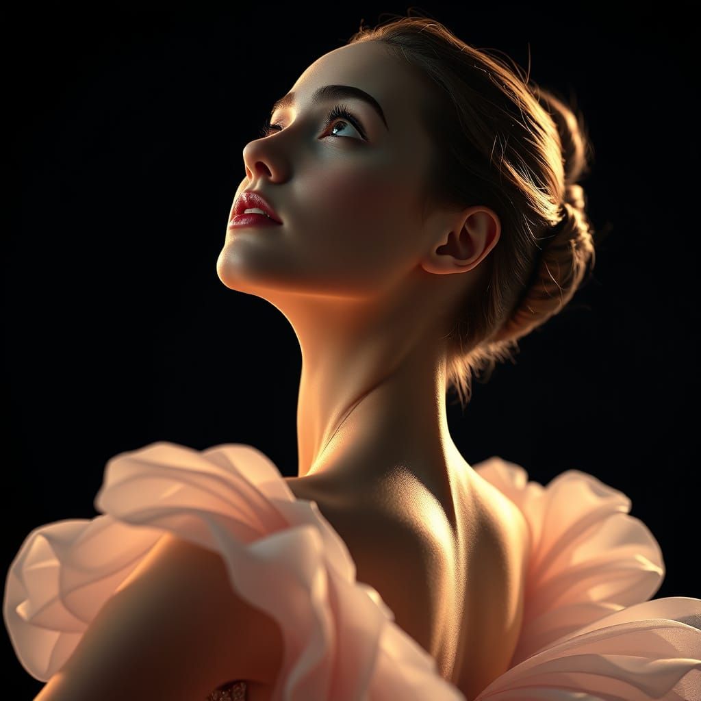 Elegant Ballerina Portrait in Soft Spotlight