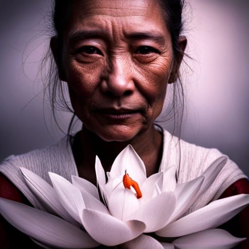 Tibetan Floral Swan in Lotus Dream: Fantasy Art