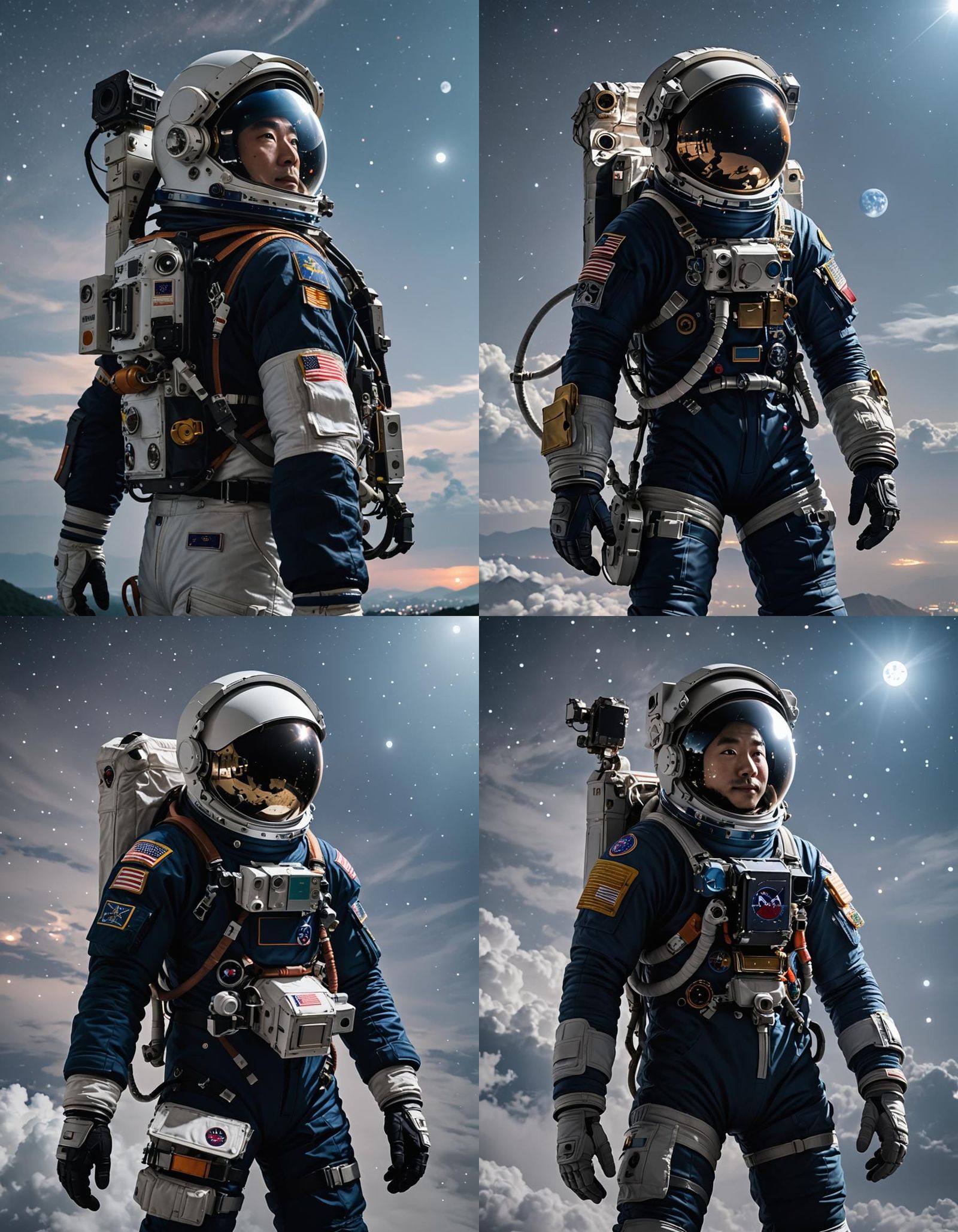 Astronaut Reflects Universe in Japan at Night