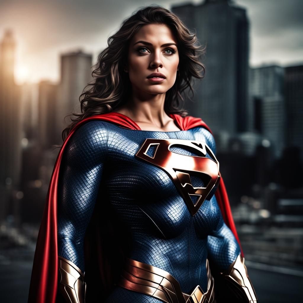 Hyperrealistic Superwoman Portrait in High Definition