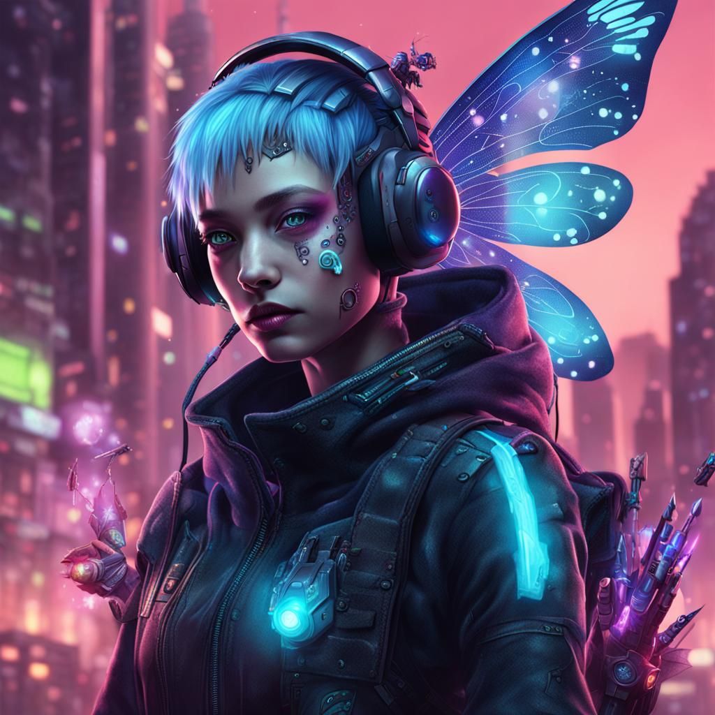 Cyberpunk Fairy AI Art