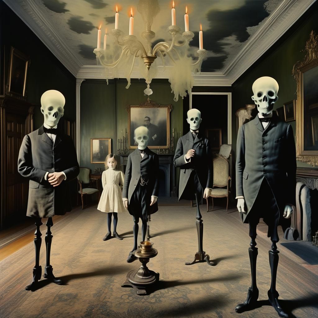 Ethereal Victorian Family Portraits in Surrealist Oil Painti...
