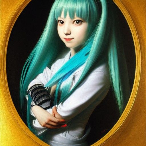 Hatsune Miku Portrait in Jan Matejko Style