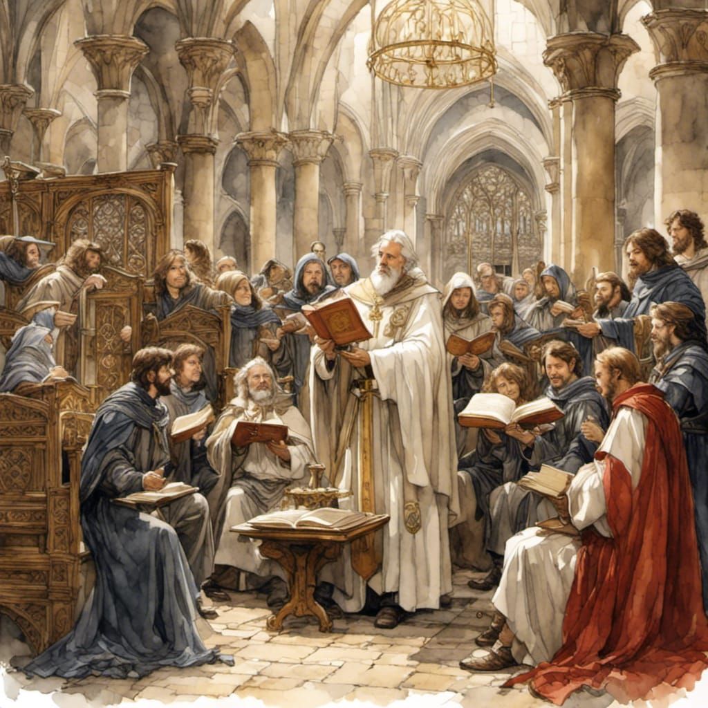 St. Bernard of Clairvaux abbot teaching to crusader knights