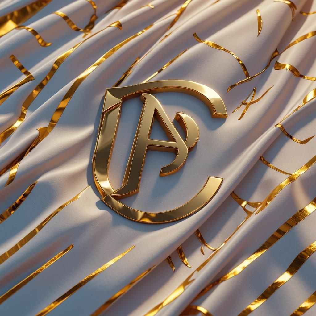 Letter P Flag in Surreal 3D Anime Style