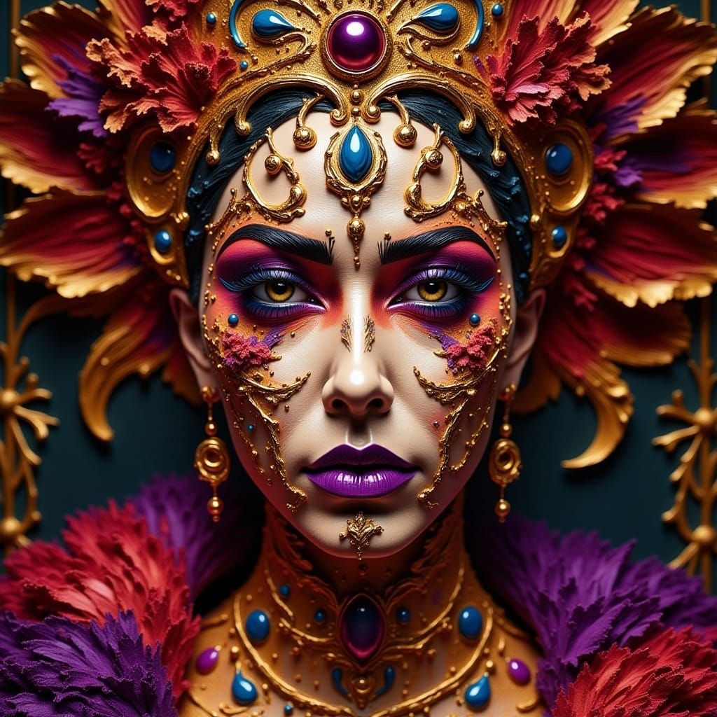 Ru Paul Eleganza in Cyberpunk Baroque Style