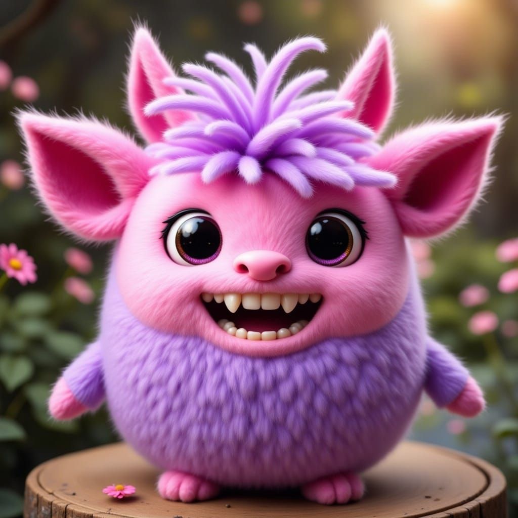 Vibrant Pastel Creature with Adorable Features