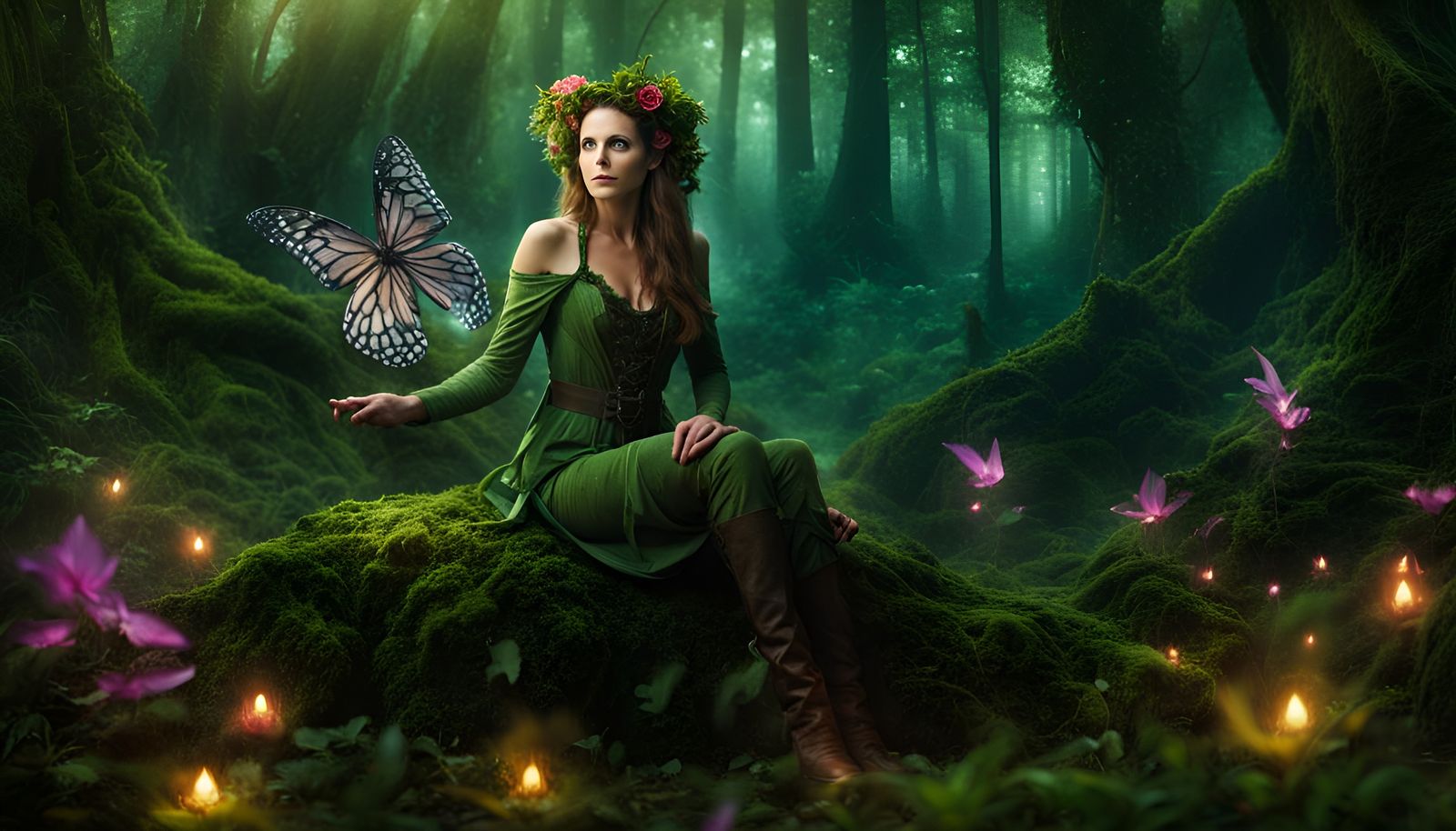 Fey Being in an Enchanted Primeval Forest