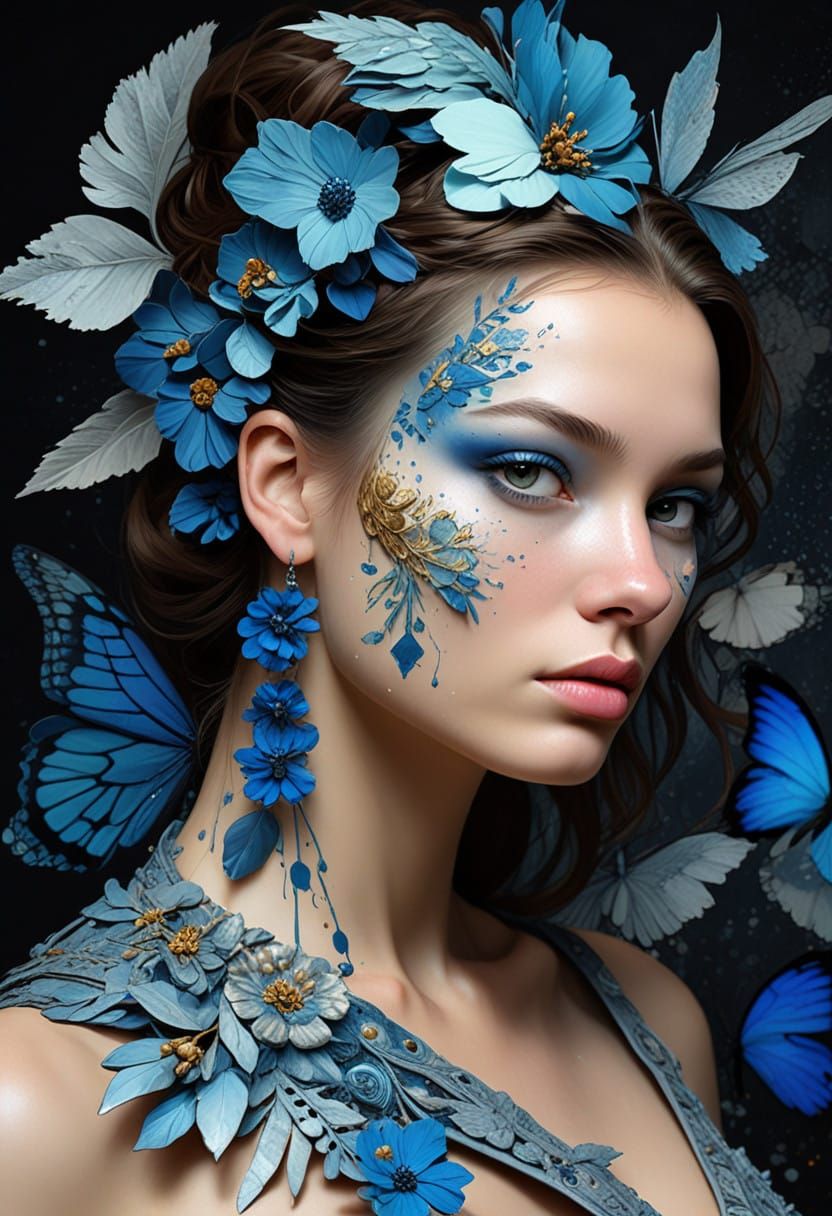 Ornate Monarch in a Fantastical, Grunge-Inspired Realm