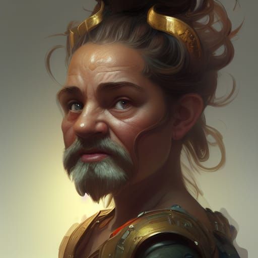 Hyperdetailed Dwarf Portrait in Volumetric Lighting