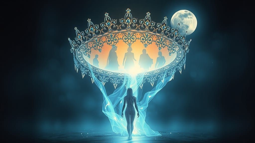 Crystal Crown Reveals Ancestral Light in Dreamlike Room
