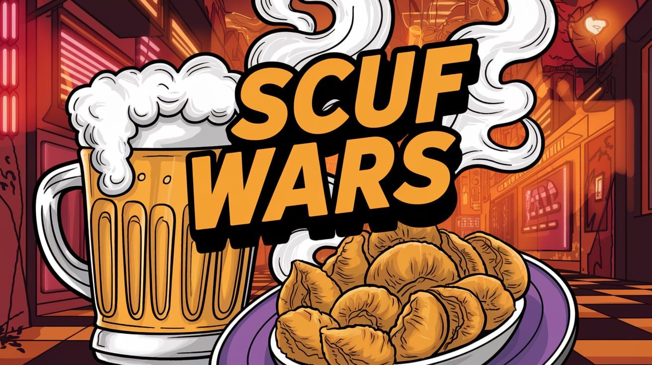 SCUF WARS in a Vibrant Comic Book-Inspired Scene with Pelmen...
